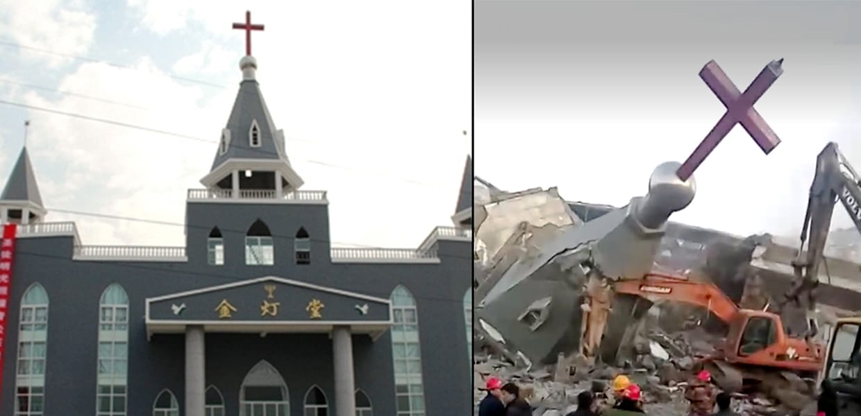 Frutos do “diálogo” Pequim-Vaticano: em Xinjiang destroem cruzes, torres e imagens