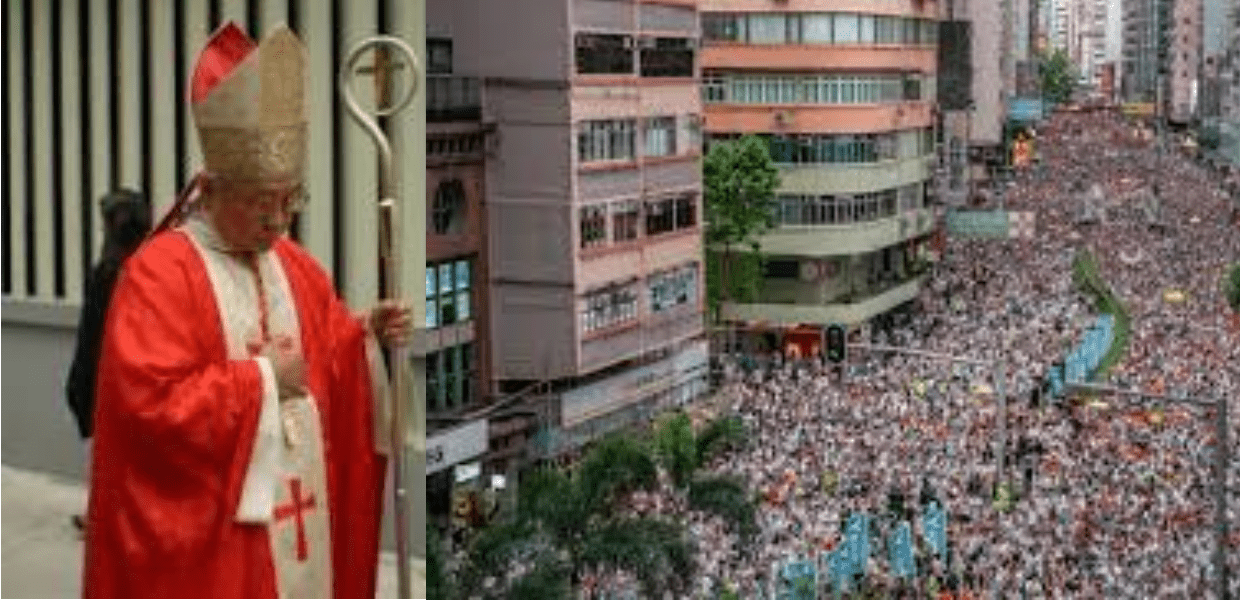 Cardeal Zen declara apoio aos jovens, que protestam em Hong Kong, contra o comunismo