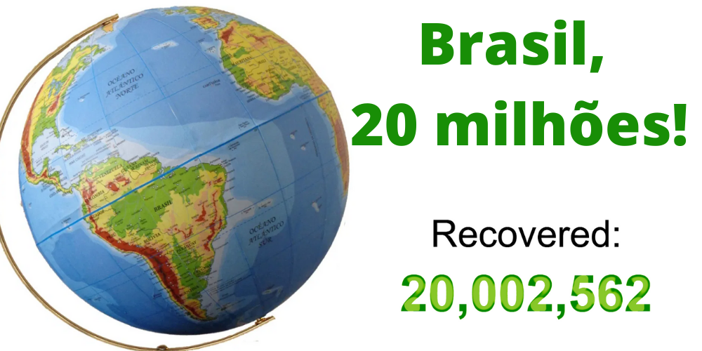 200 milhões curados (covid), Brasil 20 mi