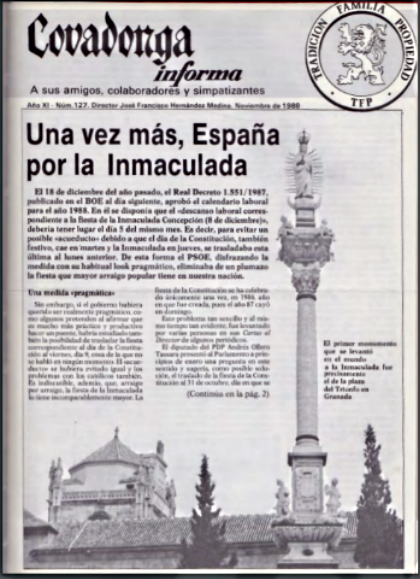 TFP-Covadonga (1988) na defesa da Imaculada Conceição